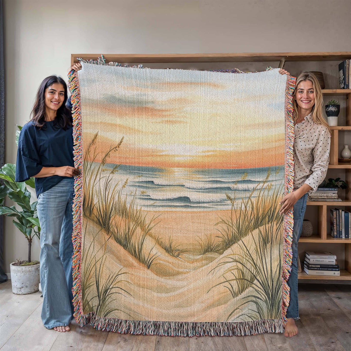 Coastal Sunset Dunes Blanket