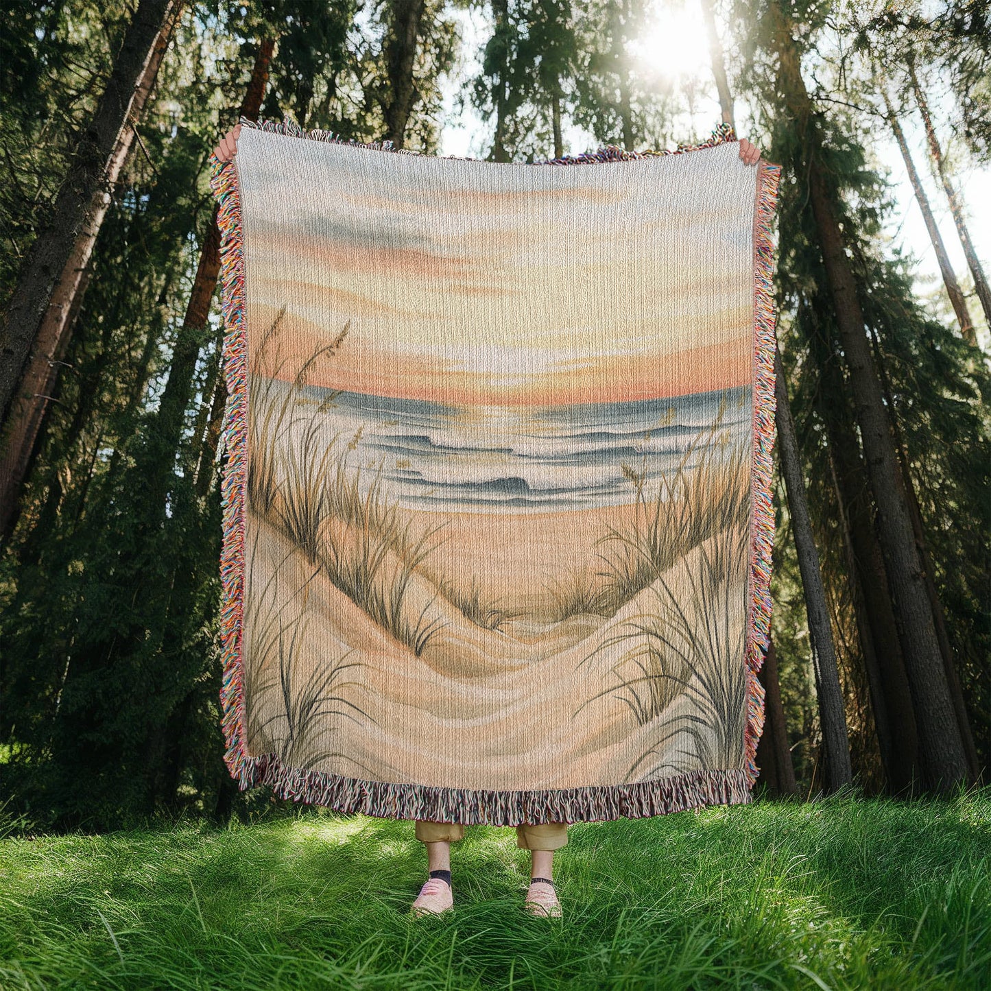 Coastal Sunset Dunes Blanket
