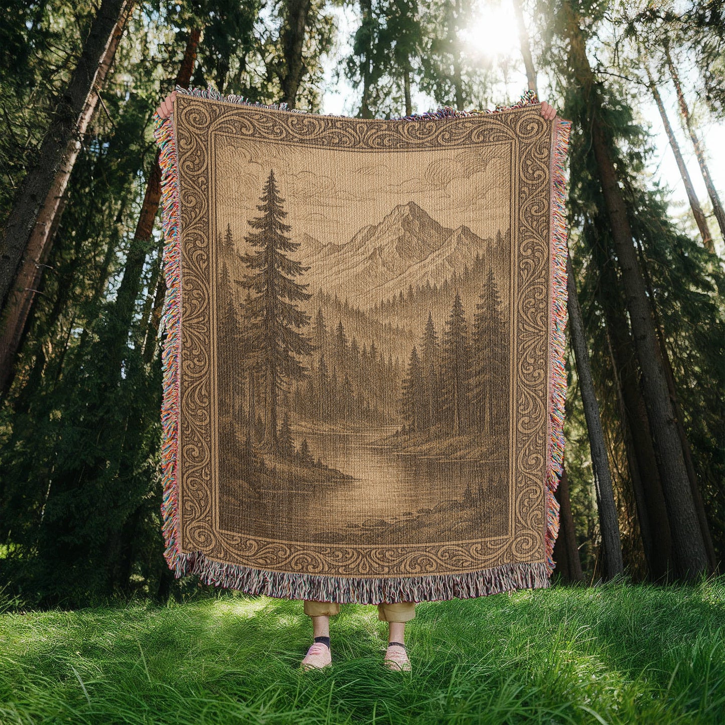 Mountain Serenity Woven Blanket