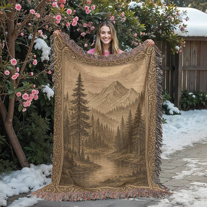 Mountain Serenity Woven Blanket
