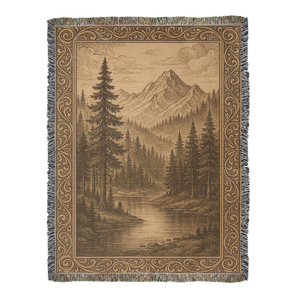Mountain Serenity Woven Blanket