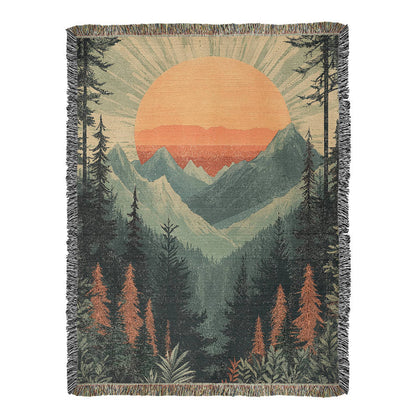 Majestic Mountain Sunset Blanket